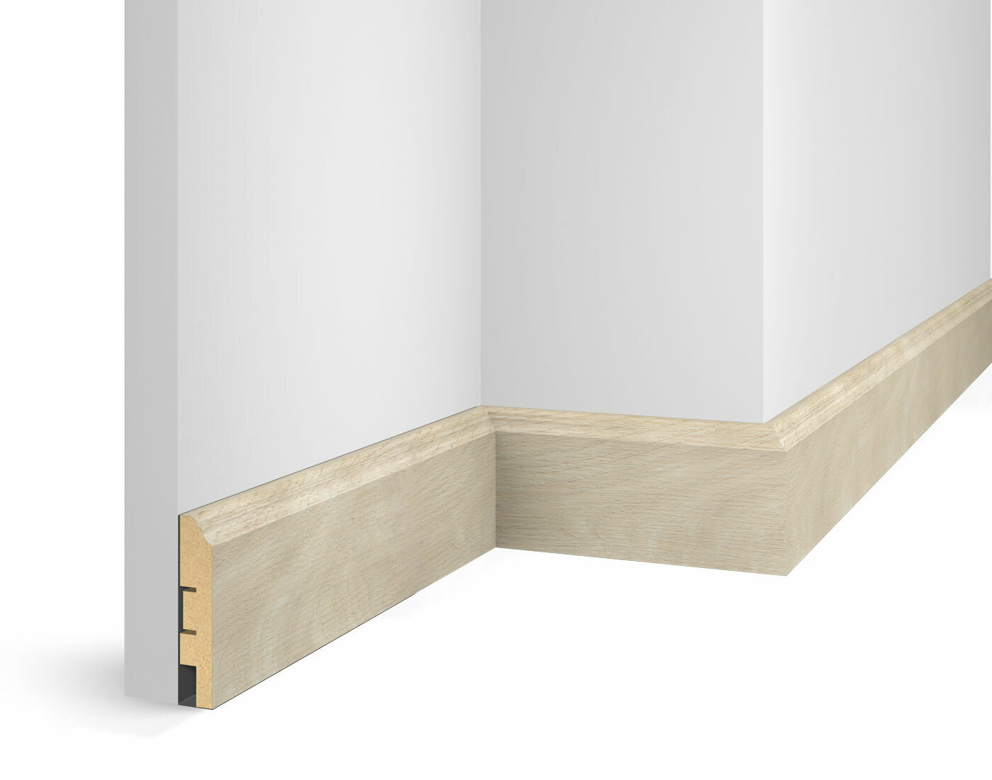 Плинтус МДФ Cosca Decor Экошпон WP07 Ясень Кристалл 2400×80×16